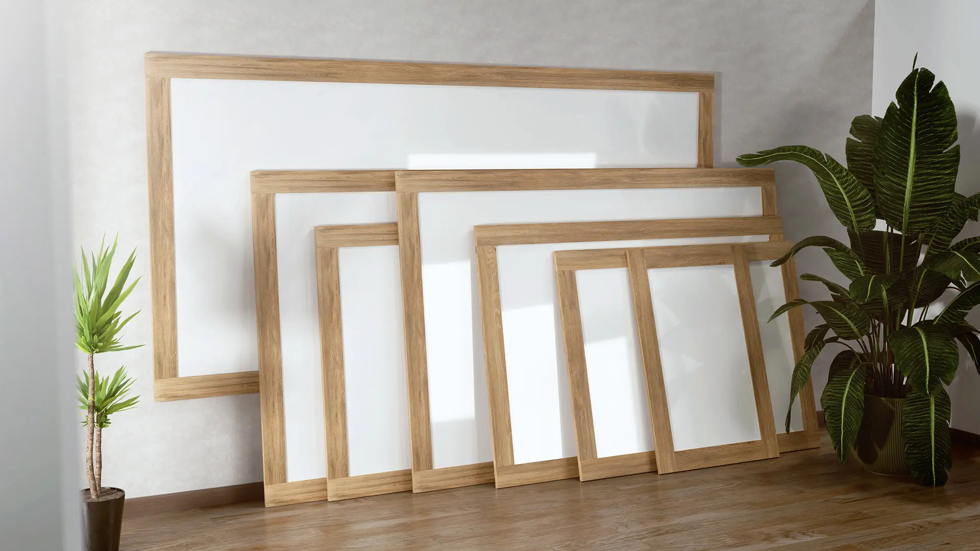 Lavagna magnetica cancellabile PREMIUM 120x90 cm con cornice in legno massiccio color rovere - immagine 10