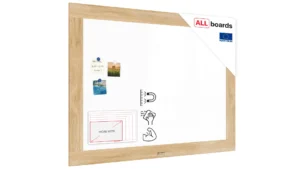 Lavagna magnetica cancellabile PREMIUM 120x90 cm con cornice in legno massiccio color rovere