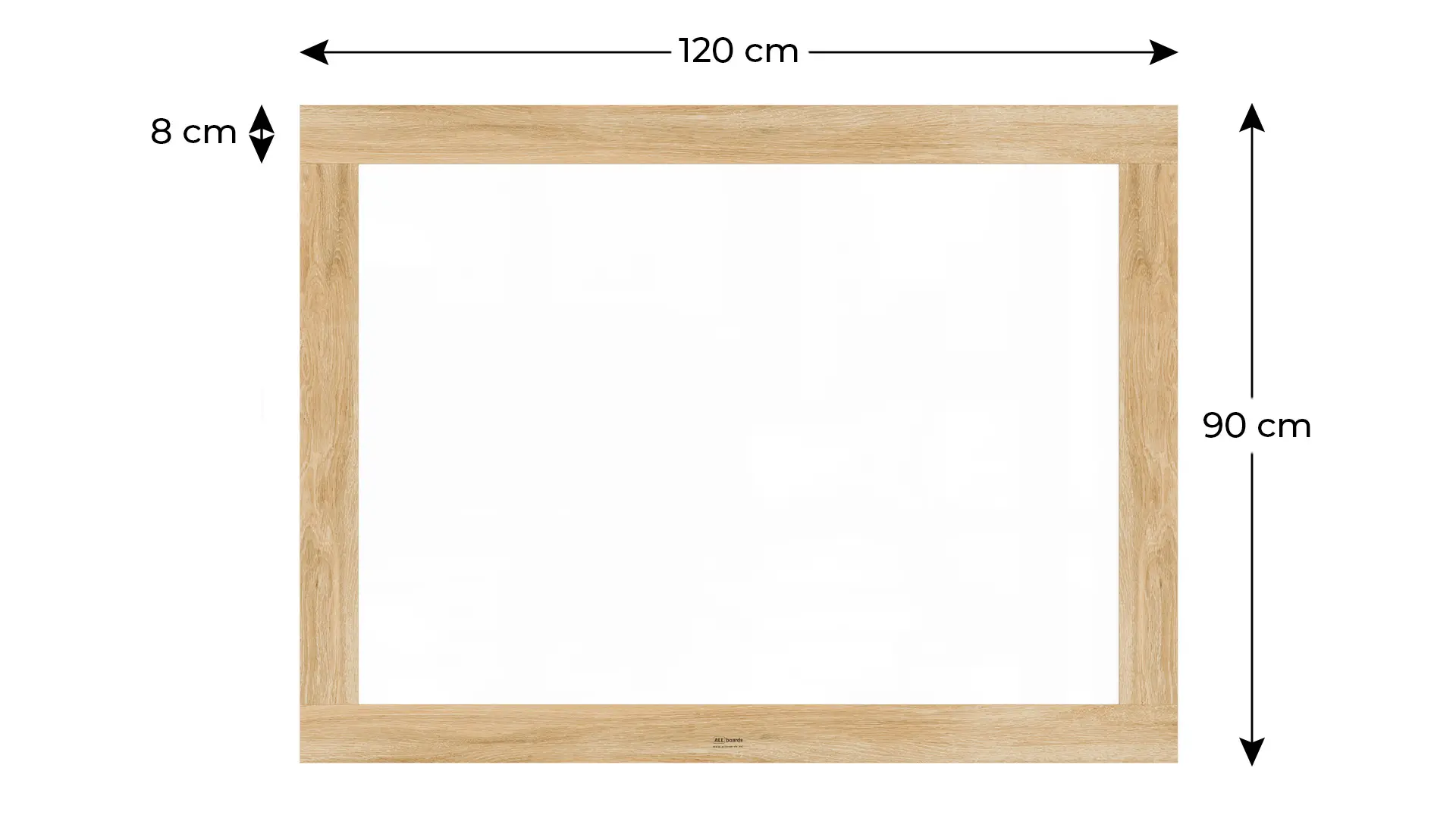 Lavagna magnetica cancellabile PREMIUM 120x90 cm con cornice in legno massiccio color rovere - immagine 2