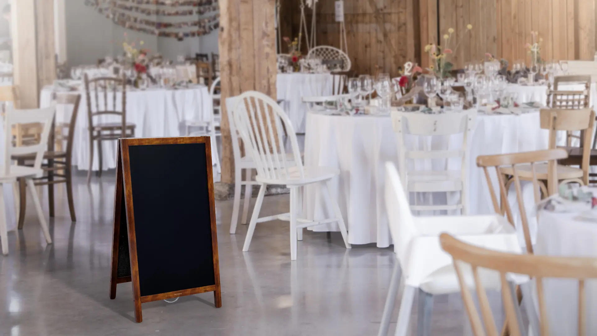 Lavagna per gesso a cavalletto bifacciale 80×45 cm resistente all'acqua MARRONE CLASSICO + ACCESSORI - immagine 9