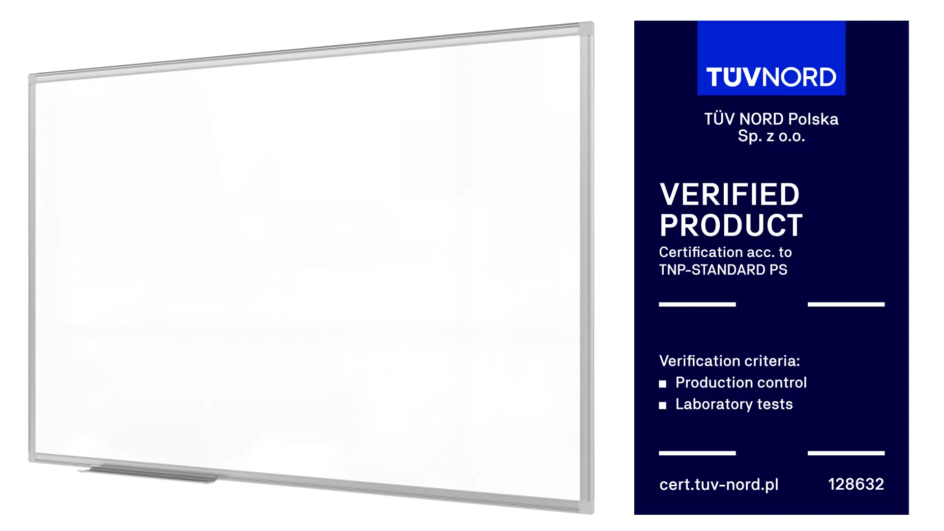 Lavagna magnetica bianca 120x80 cm con cornice in alluminio + set di accessori - TM IDEA® serie Flex - immagine 2