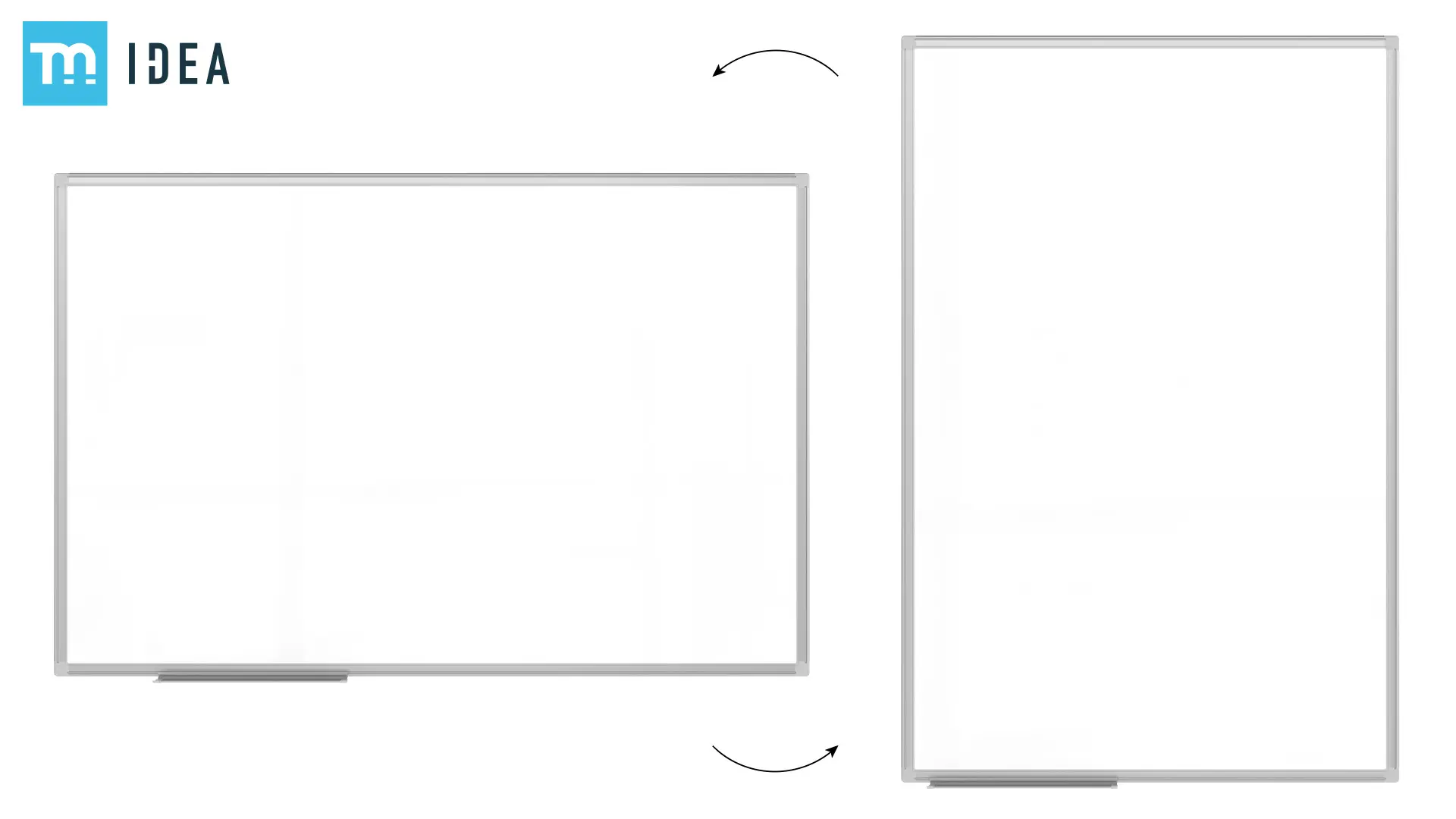 Lavagna magnetica bianca 120x80 cm con cornice in alluminio + set di accessori - TM IDEA® serie Flex - immagine 3