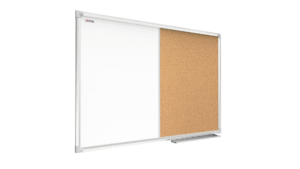 OUTLET Lavagna magnetica cancellabile a secco e in sughero combinata COMBI con cornice in alluminio 120x90 cm