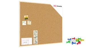 Lavagna in sughero 120x100cm con cornice in legno + GRATIS