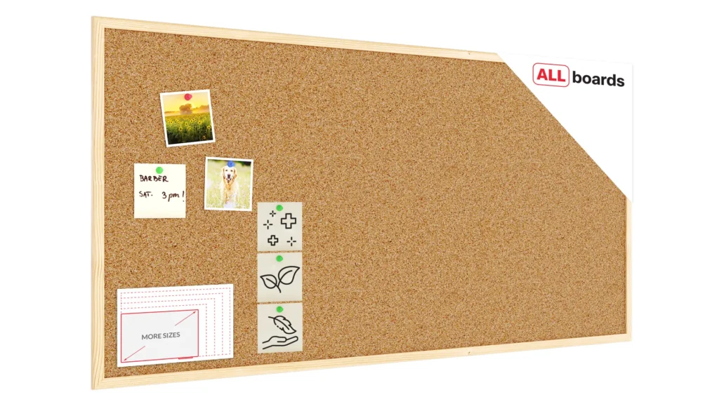 Lavagna in sughero 120x60cm con cornice in legno