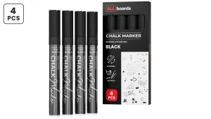 Set pennarelli a gesso liquido ALLboards - 4 pezzi - nero