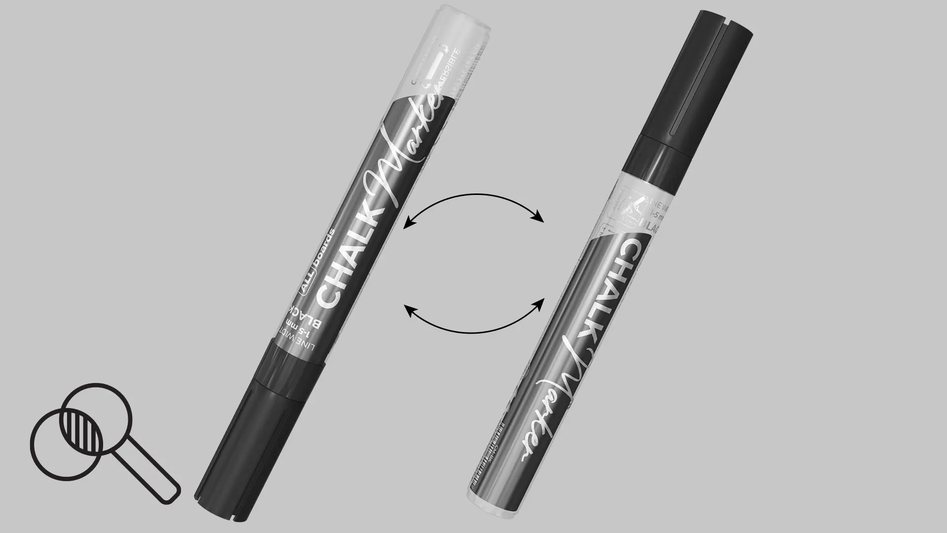 Set pennarelli a gesso liquido ALLboards - 4 pezzi - nero - immagine 5