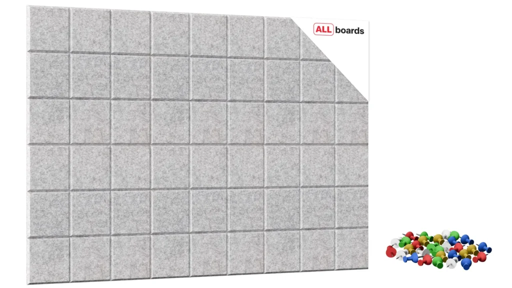 Pannelli in feltro a parete 30x30cm grigi - 6 pezzi