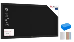 Lavagna Nera da Gesso con Cornice Nera in Legno 120x60cm, Scrivibile con Gessetti e Pennarelli a Gesso, Per Bar, Ristoranti, Menu