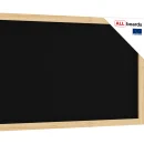 Lavagna nera con cornice in legno naturale 120x60 cm