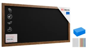 Lavagna nera da gesso in cornice di legno 120x60 cm