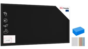 Lavagna Nera da Gesso con Cornice Nera in Legno 200x120cm, Scrivibile con Gessetti e Pennarelli a Gesso, Per Bar, Ristoranti, Menu