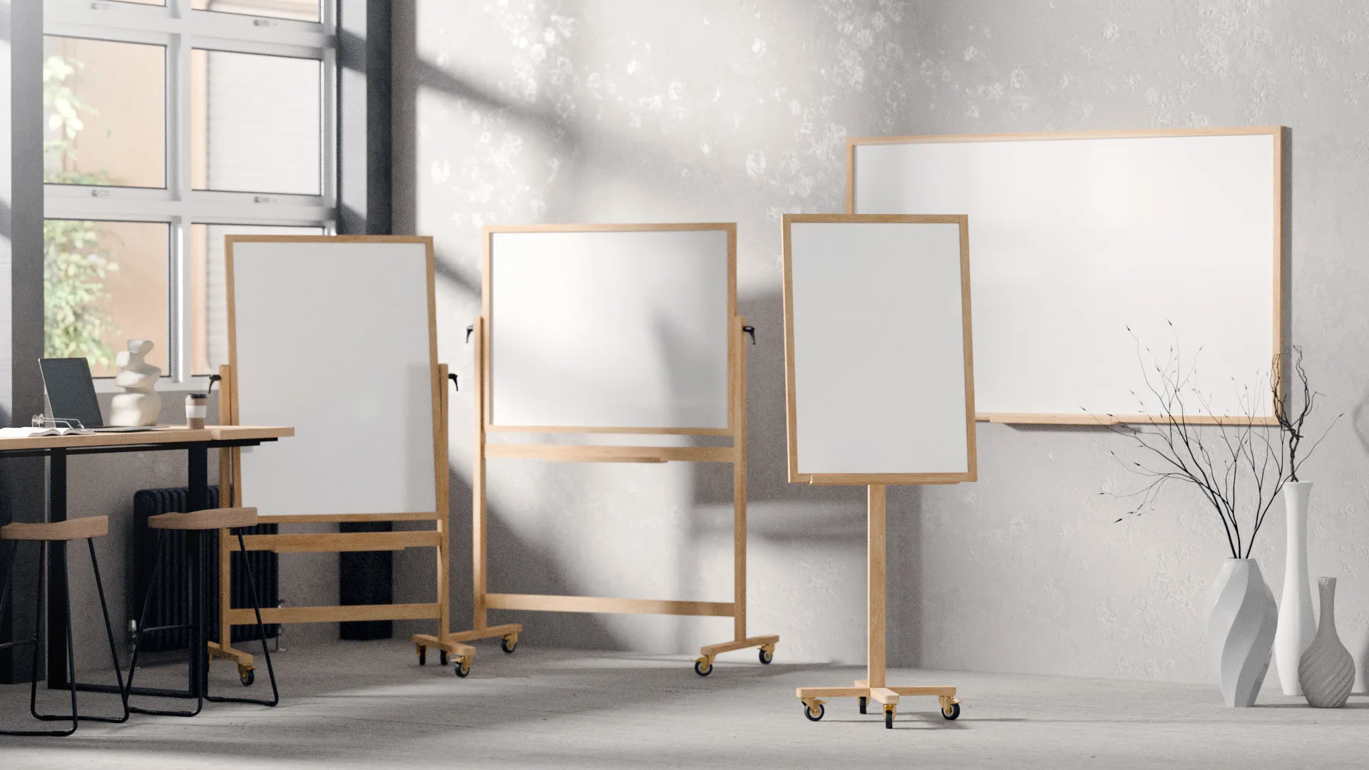 Lavagna magnetica cancellabile 90x60 cm con cornice in faggio ALLboards DESIGN - immagine 3
