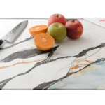 Tagliere in vetro universale MARMO, AZZURRO E ORO 60x52cm