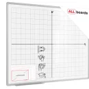 Lavagna magnetica bianca cancellabile 100x80cm con stampa - sistema di coordinate