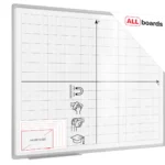 Lavagna magnetica bianca cancellabile 100x80cm con stampa - sistema di coordinate
