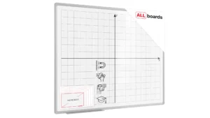 Lavagna magnetica bianca cancellabile 100x80cm con stampa - sistema di coordinate