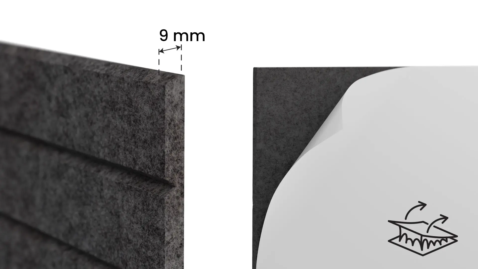 Pannelli in feltro a parete 80x40 cm grigio scuro - immagine 5