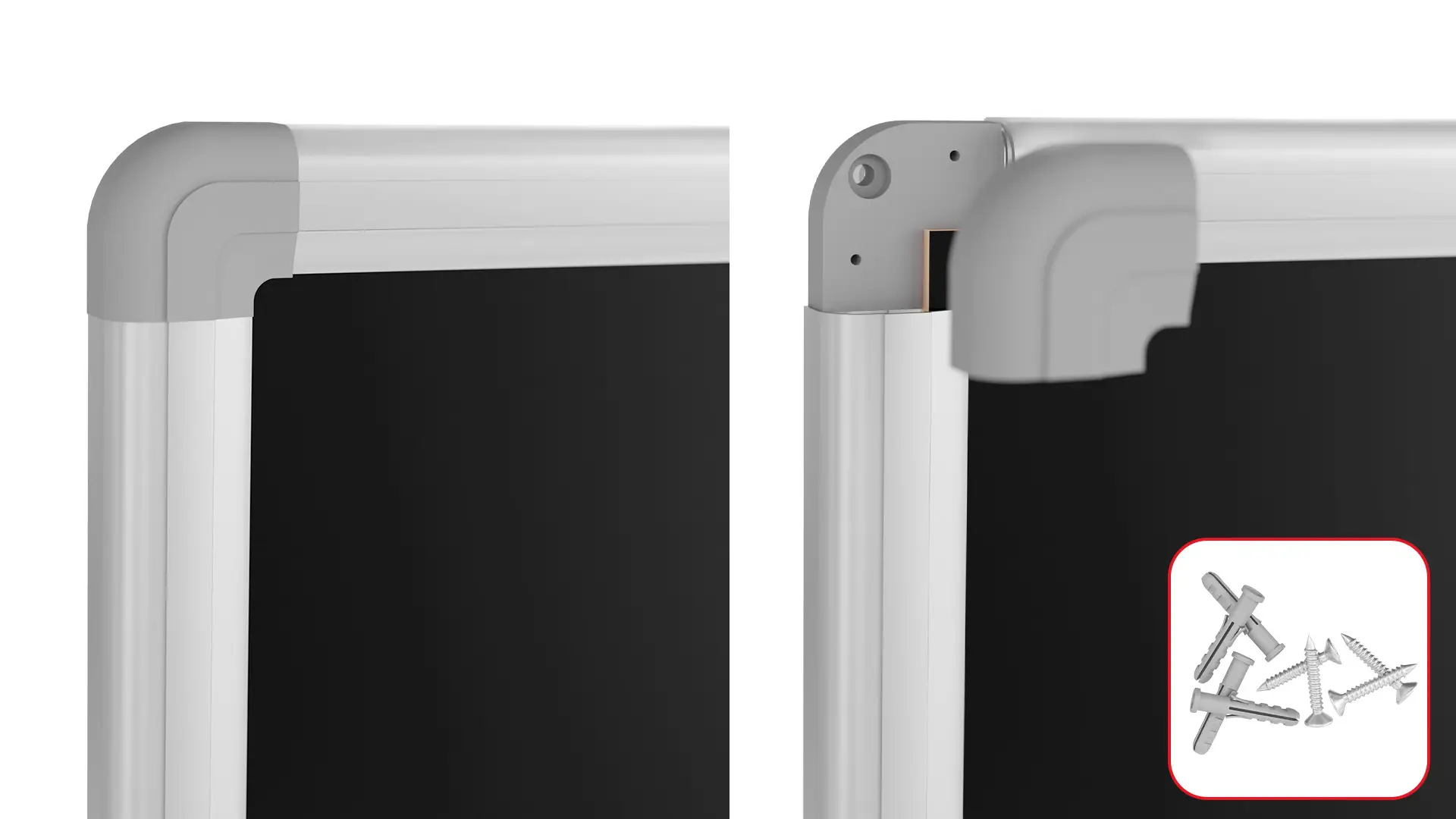 Lavagna magnetica da gesso nera 100x80 cm cornice EXPO + ACCESSORI - immagine 7