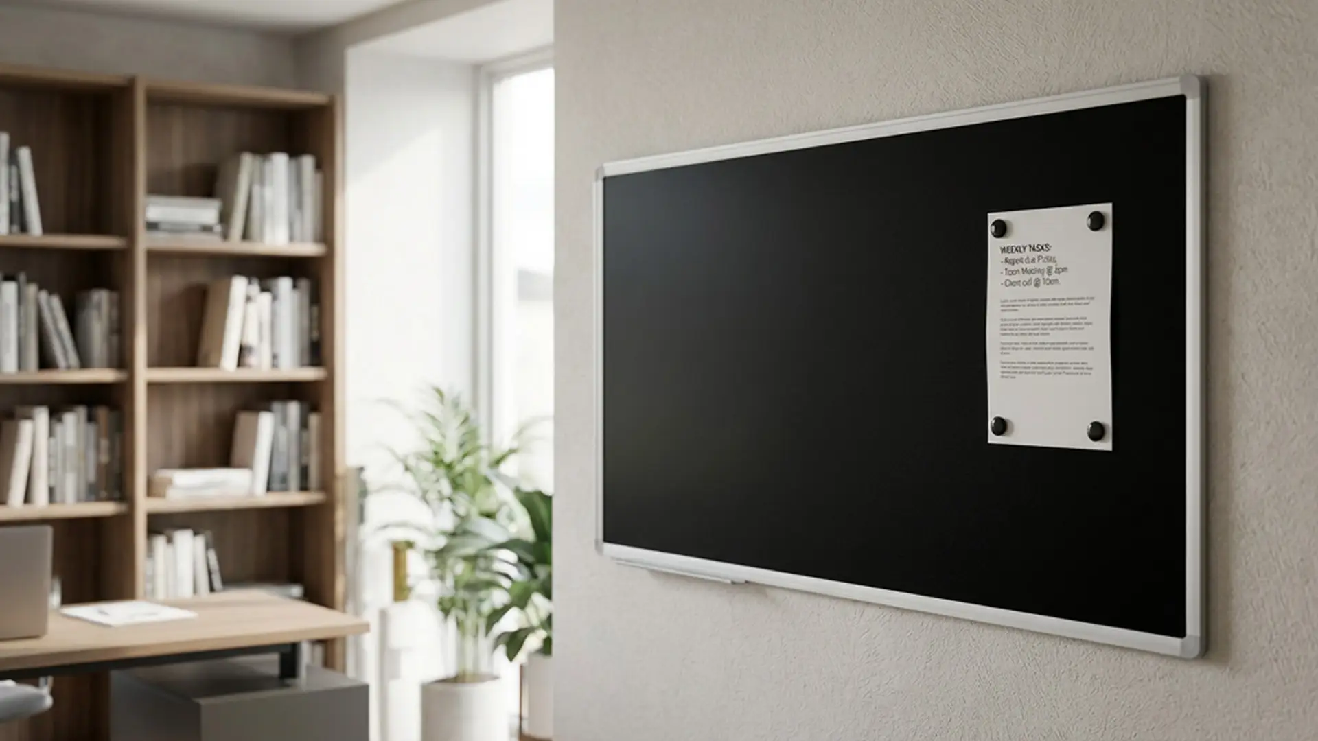 Lavagna magnetica da gesso nera 120x60 cm cornice EXPO + ACCESSORI - immagine 10