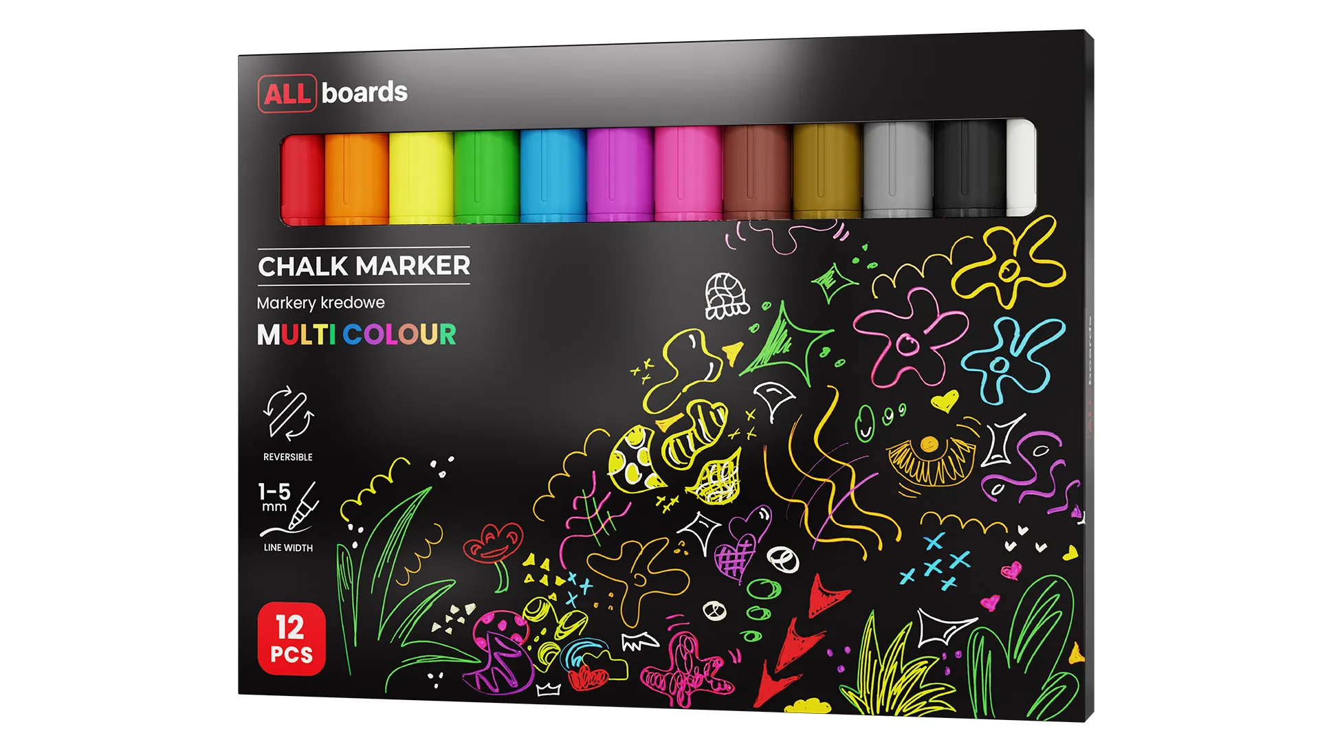 Set di pennarelli a gesso liquido ALLboards – 12 pz. colorati - immagine 10