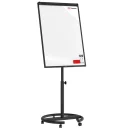 Flipchart magnetico cancellabile a secco su ruote 100x70 cm nero + ACCESSORI