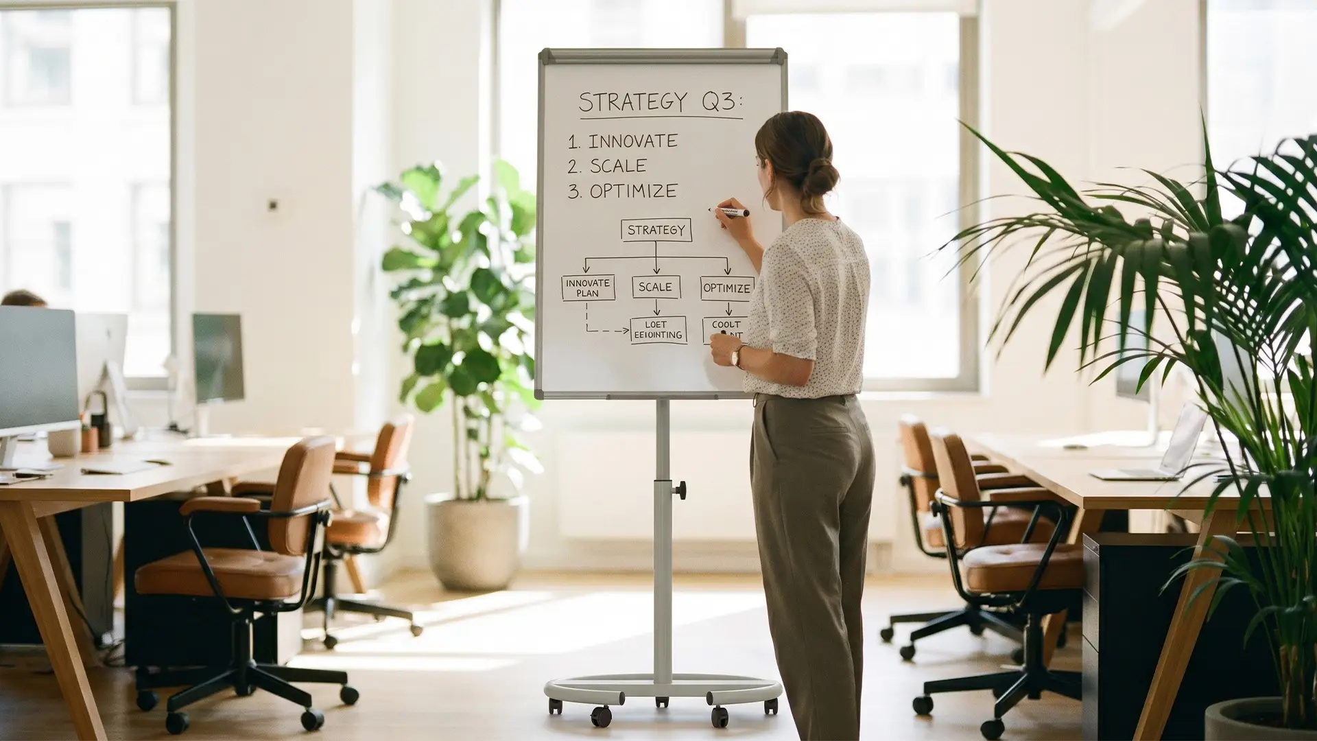 Flipchart magnetico cancellabile a secco su ruote 100x70 cm argento + ACCESSORI - immagine 3