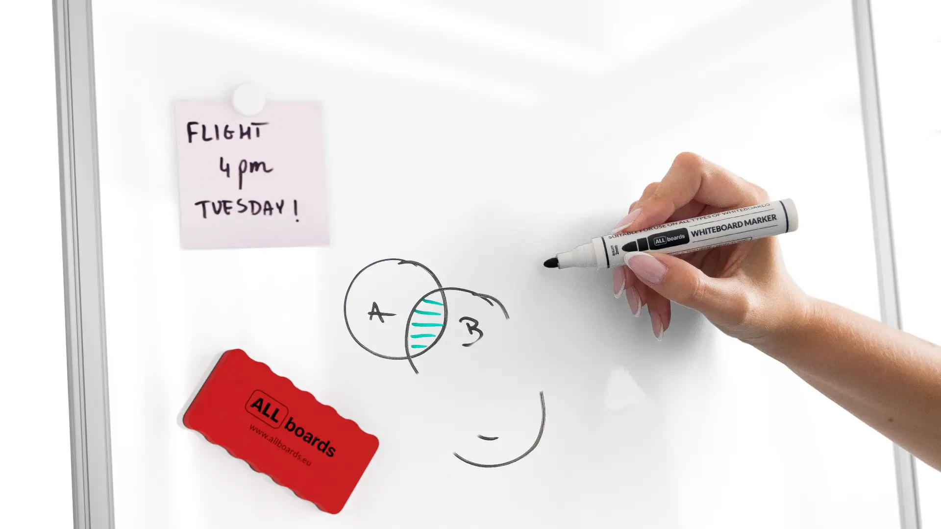 Flipchart magnetico cancellabile a secco su ruote 100x70 cm argento + ACCESSORI - immagine 7