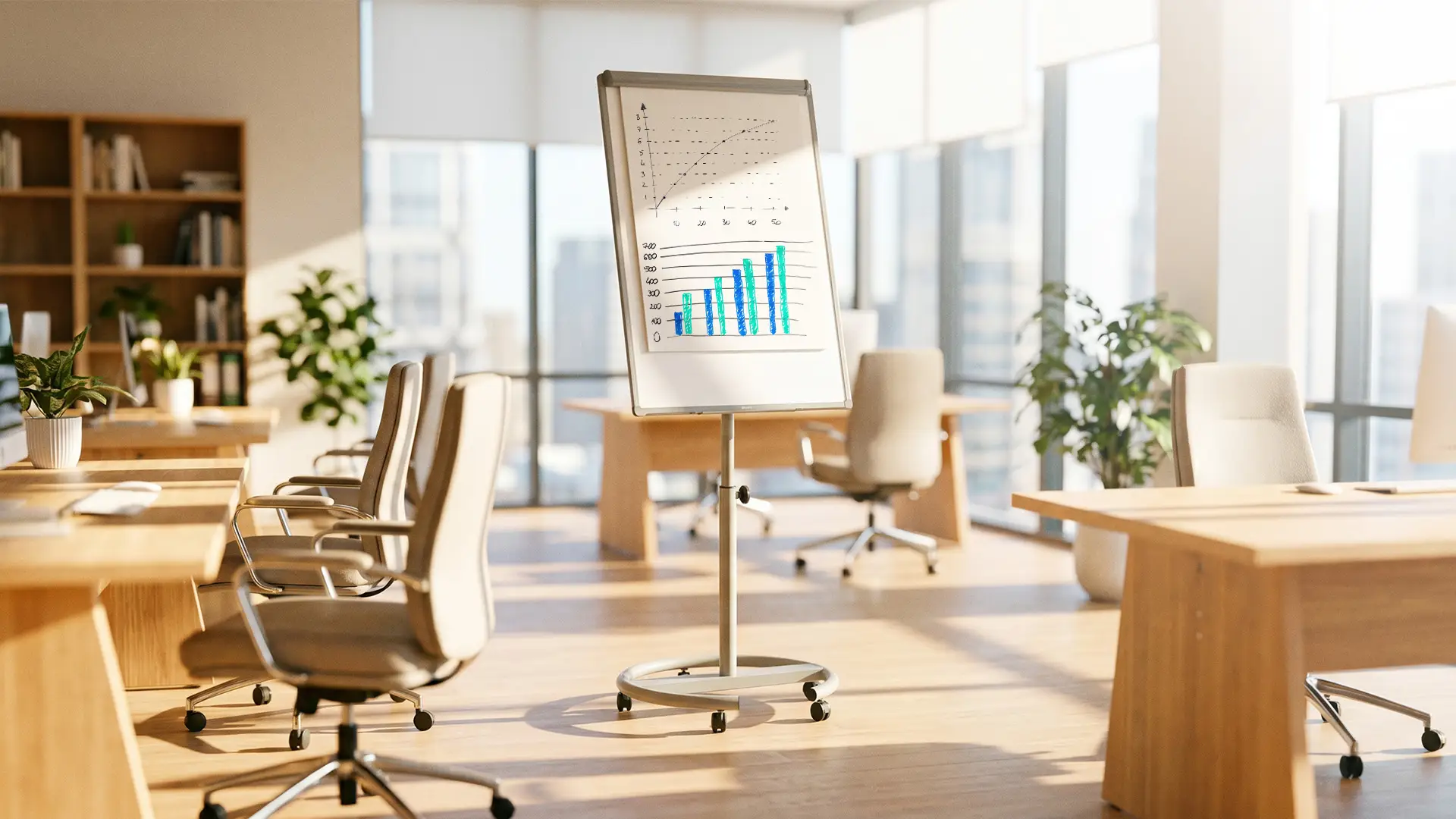 Flipchart magnetico cancellabile a secco su ruote 100x70 cm argento + ACCESSORI - immagine 9