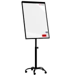 Flipchart magnetico cancellabile a secco su ruote 100x70 cm nero + ACCESSORI