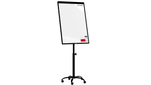 Flipchart magnetico cancellabile a secco su ruote 100x70 cm nero + ACCESSORI