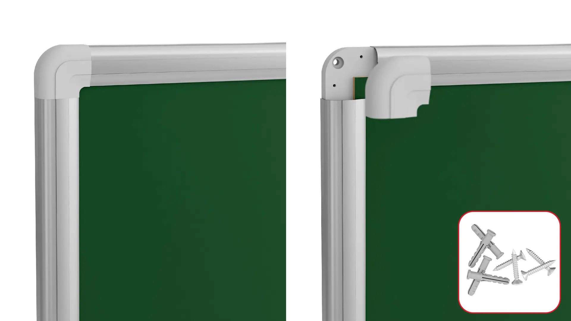 Lavagna MAGNETICA verde da gesso in cornice in alluminio 120x60 cm + ACCESSORI - immagine 7
