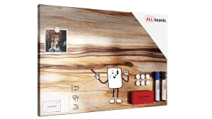 Lavagna per calamite METALboards, legno esotico 60x40 cm + accessori GRATIS