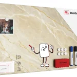 Lavagna per calamite METALboards, marmo beige 60x40 cm + accessori GRATIS