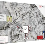 Lavagna per calamite METALboards, legno pietrificato 90x60 cm + accessori GRATIS
