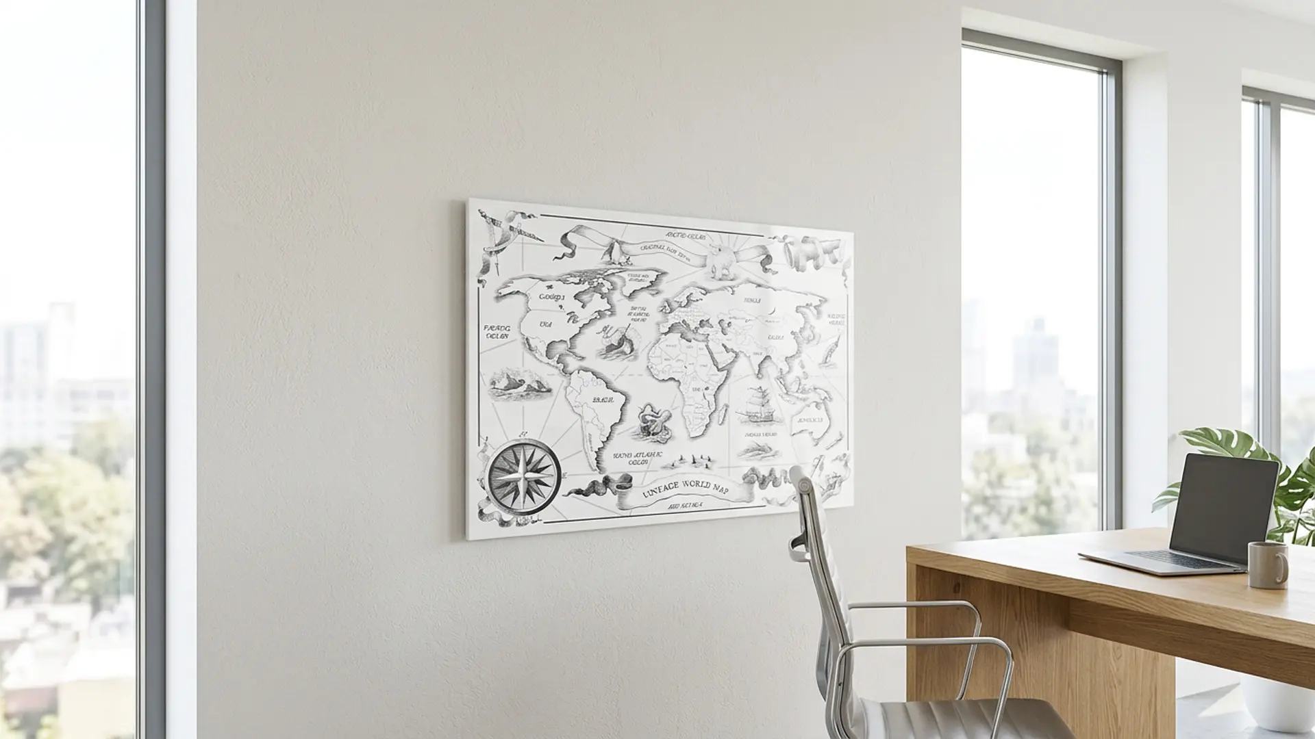Lavagna per calamite METALboards, mappamondo retrò 90x60 cm + accessori GRATIS - immagine 10