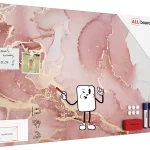 Lavagna per calamite METALboards, marmo rosa 90x60 cm + accessori GRATIS