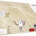 Lavagna per calamite METALboards, marmo beige 90x60 cm + accessori GRATIS
