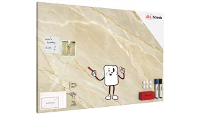 Lavagna per calamite METALboards, marmo beige 90x60 cm + accessori GRATIS