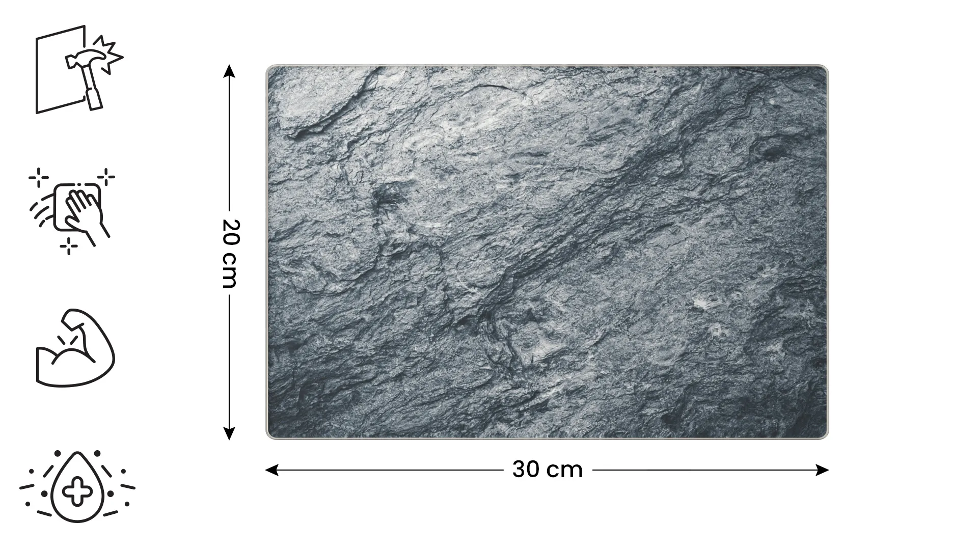 Tagliere in Vetro GRANITO ROCCIA 30x20 cm - immagine 2