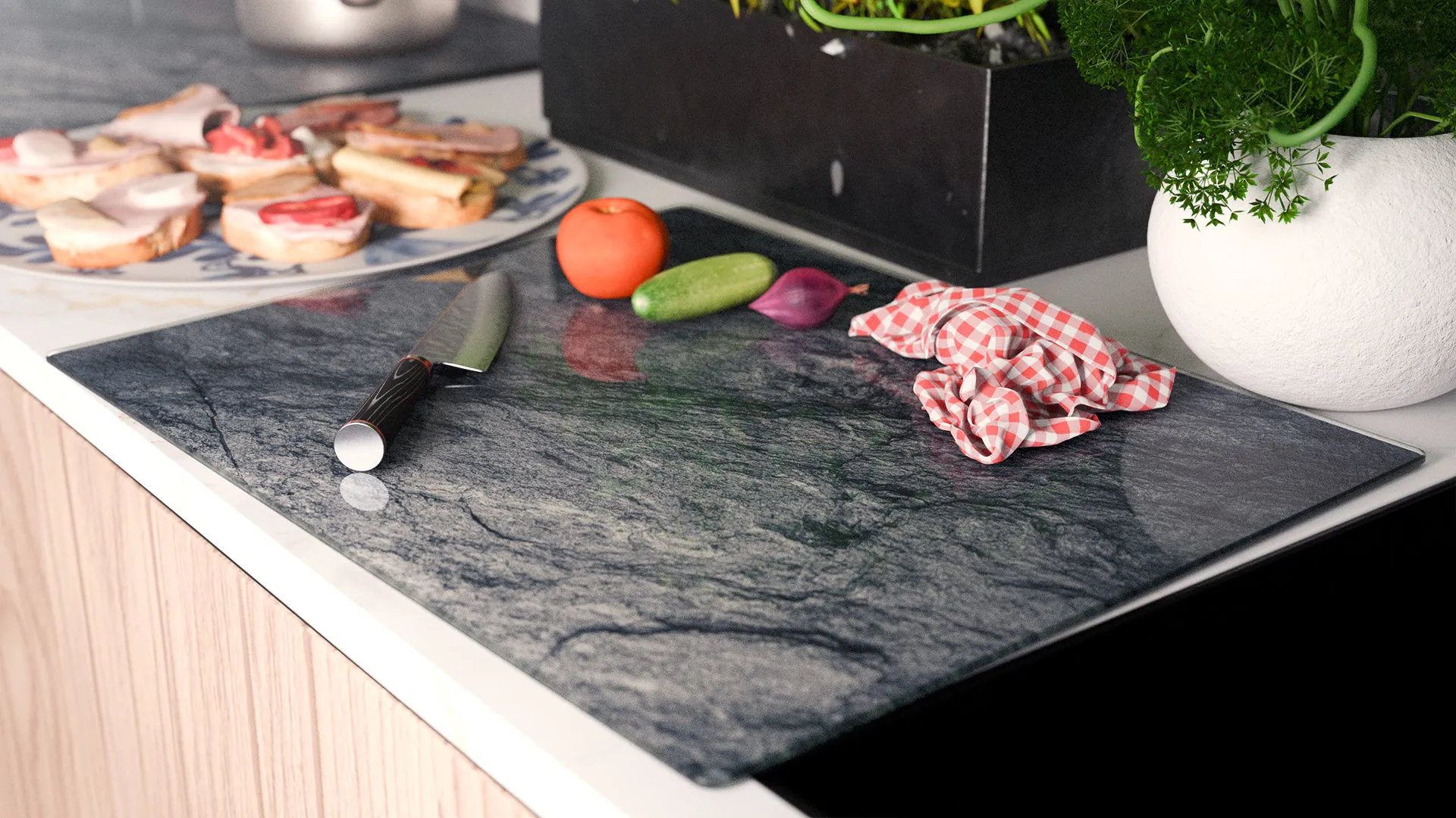 Tagliere in Vetro GRANITO ROCCIA 50×40 cm - immagine 3