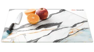 Tagliere in vetro MARMO, ORO E AZZURRO 50Ă—40 cm