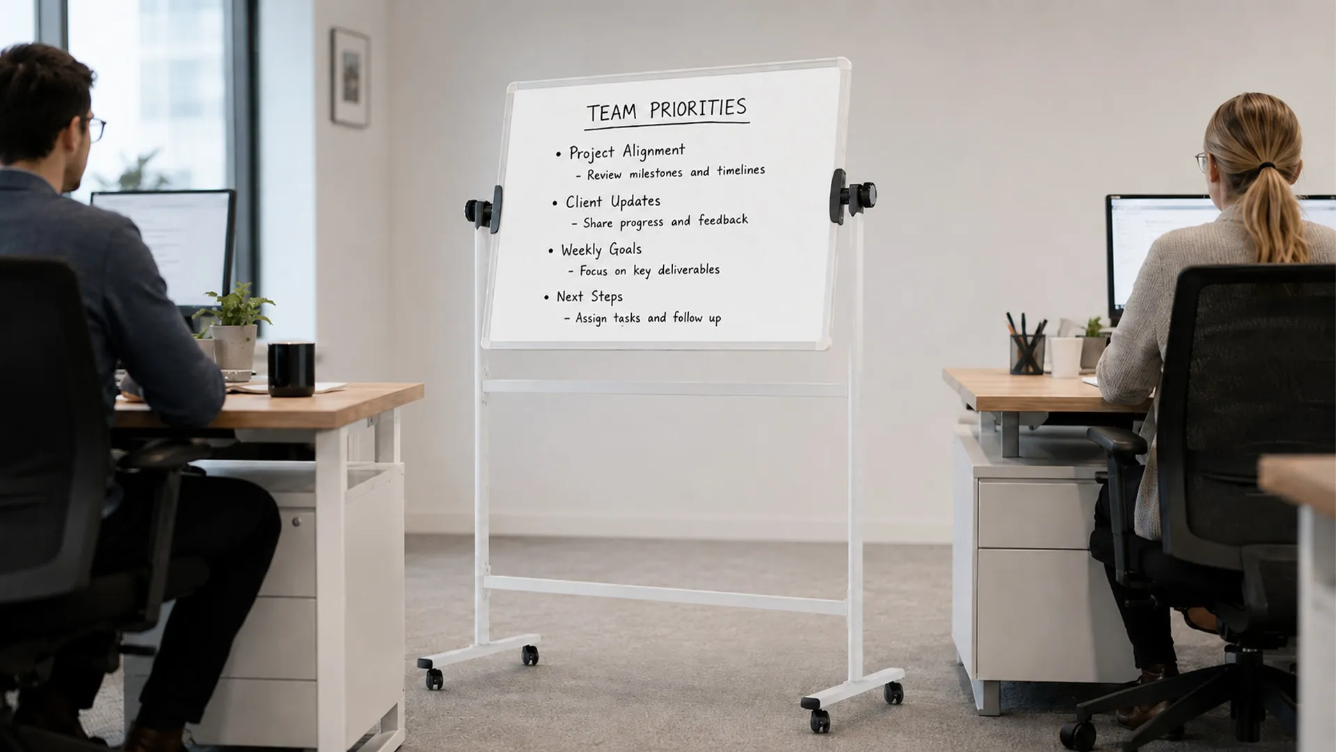 Lavagna mobile TM IDEA® bifacciale girevole magnetica e cancellabile 100x70 cm - serie FLEX - immagine 4