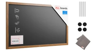 Lavagna magnetica resistente all'acqua 120x60 cm con cornice in legno CLASSICO MARRONE + gratis