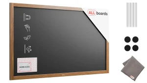 Lavagna magnetica resistente all'acqua 120x60 cm con cornice in legno CLASSICO MARRONE + gratis