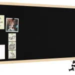 Lavagna in tessuto (feltro) 100x40 cm nero cornice in legno laccato