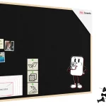 Lavagna in tessuto (feltro) 120x90 cm nero cornice in legno laccato