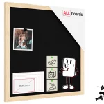 Lavagna in tessuto (feltro) 40x40 cm nero cornice in legno laccato