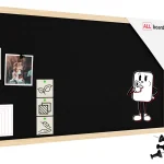 Lavagna in tessuto (feltro) 80x40 cm nero cornice in legno laccato