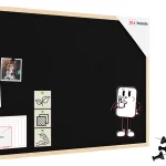Lavagna in tessuto (feltro) 90x60 cm nero cornice in legno laccato